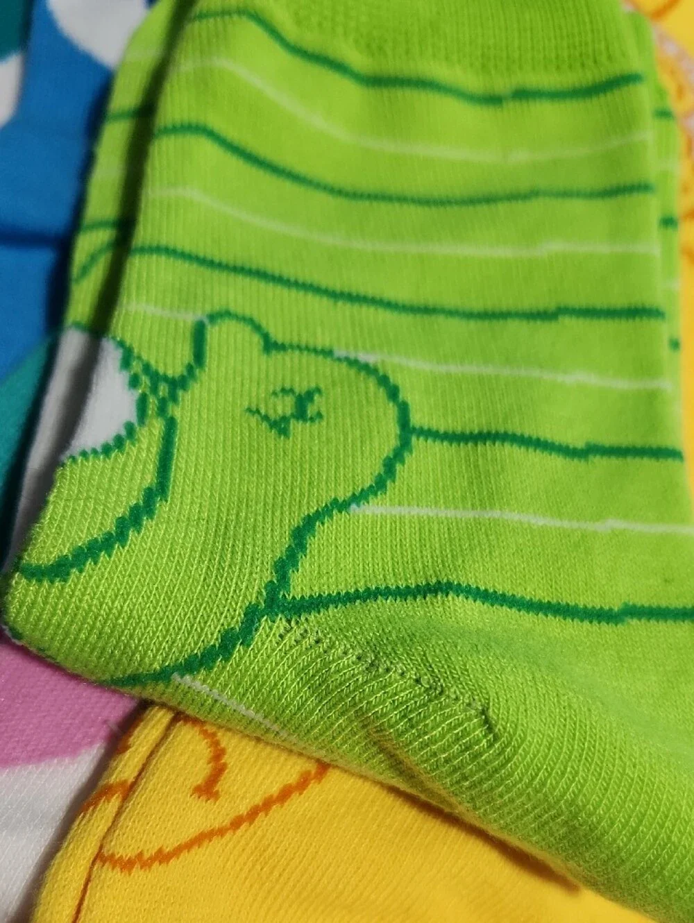 Care Bears Multicolor Pack — Green, Yellow, Blue, Pink, White Socks